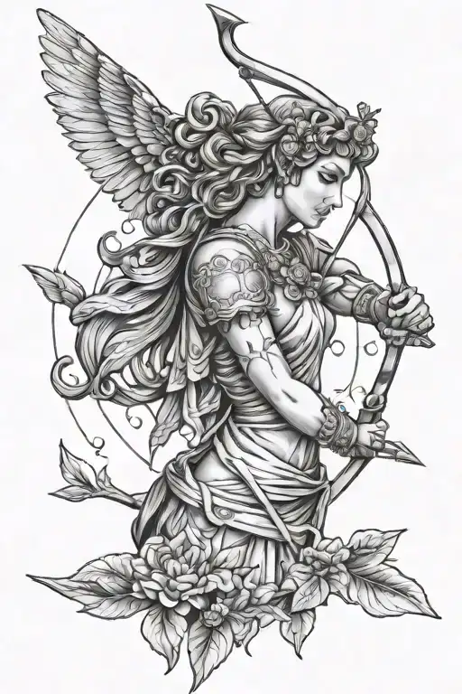 Greek Goddes Arthemis With Arrow