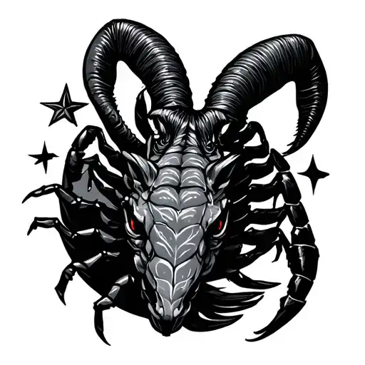 Simple Astrological Signs Capricorn And Simple Astrological Sign Of Scorpion With Some Stars