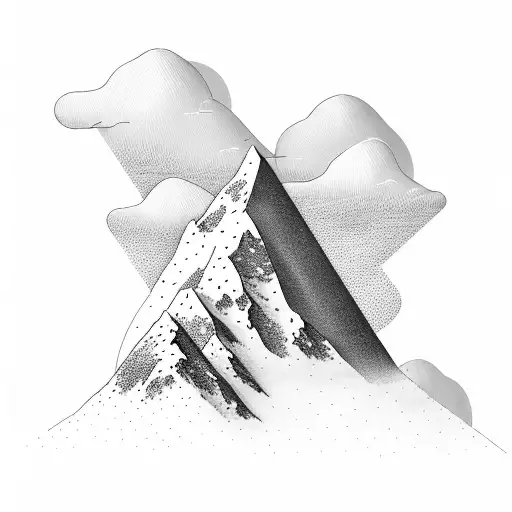 A Minimalist Design Of A Single Mountain Peak With A Subtle French Heritage Symbol Hidden Within