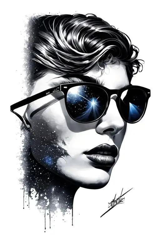 Sunglasses With Reflection Of The Milkyway Galaxy