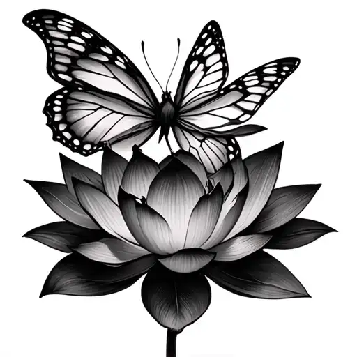 Lotus And Butterfly