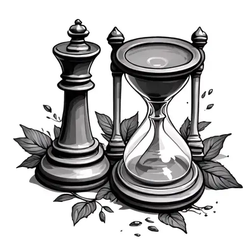 Hourglass Combined Chess Piece And A Date
