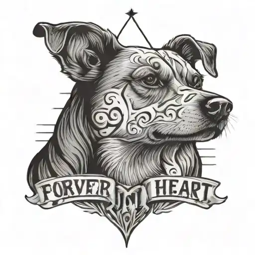 Two Dog Faces And Above Ther Head It Is A Text With Forever In My Heart