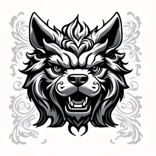 Foo Dog Head With Gate