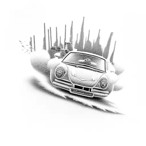 A Pixelated Car Racing Through A Game Level