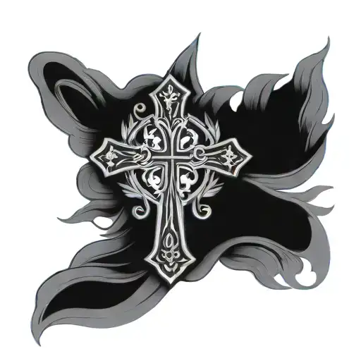 Christian Cross With Italian Quote