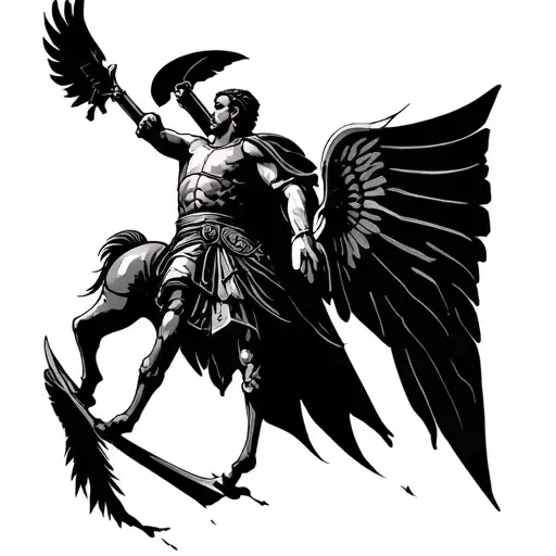 Roman Centurion On Ribs Basic Shadow Silhouette Made