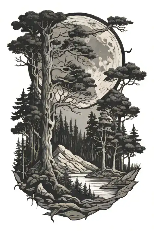 Las I Ksiezycforest And Moon Made