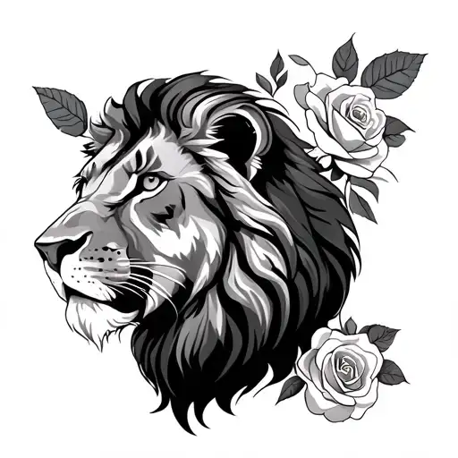 Lion And Rose