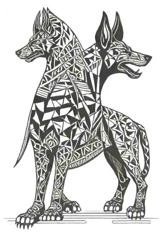 Anubis Geometric Pattern Line