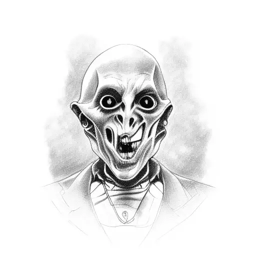 A Sketch Of A Creepy Character From A Classic Horror Film