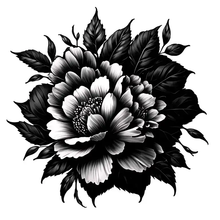 Spine Tattoo With Flowers And Fine Lines