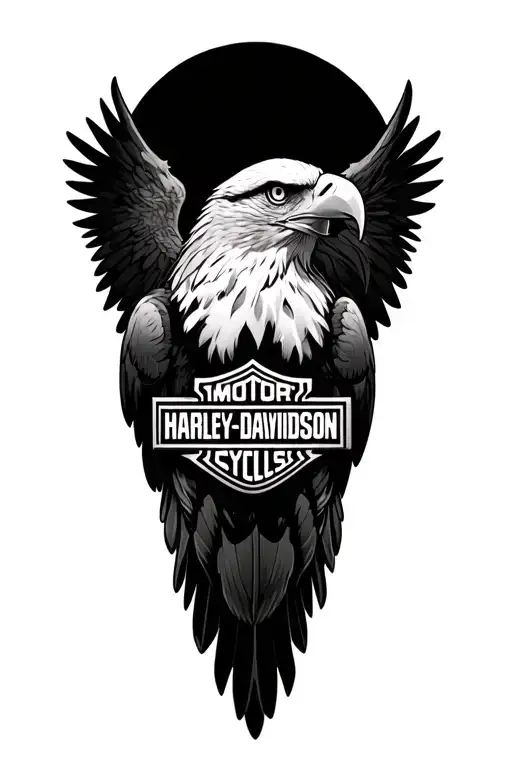 Bald Eagle With Harley Davidson Logo