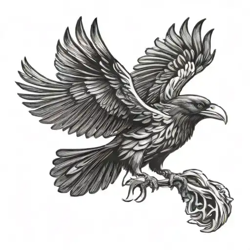 Flying Raven Viking Style