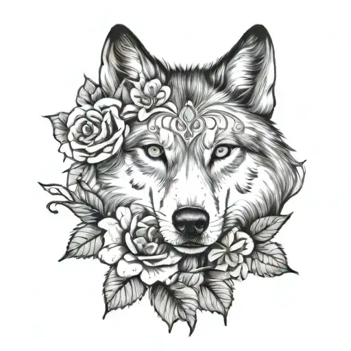 Blue Eyed Wolf Cherokee Rose