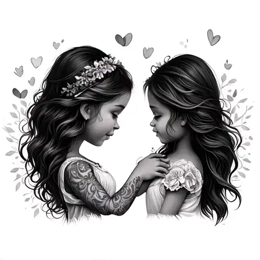 Mother And Daughter Holding Hands