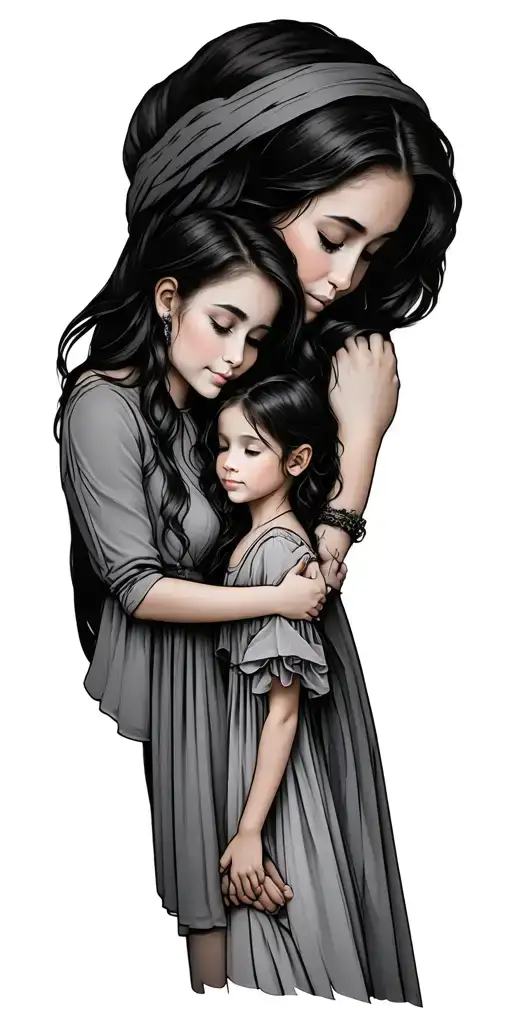 Mother And Daughter Holding Hands