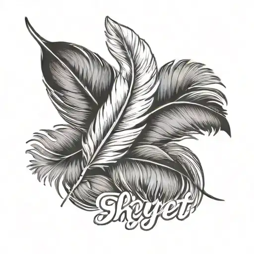Feather With The Name Skye Jett Sage And Seven