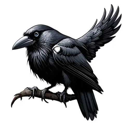 Crow With Eye In Mouth