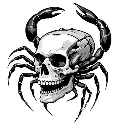 Skull With A Scorpion Stinger Through It