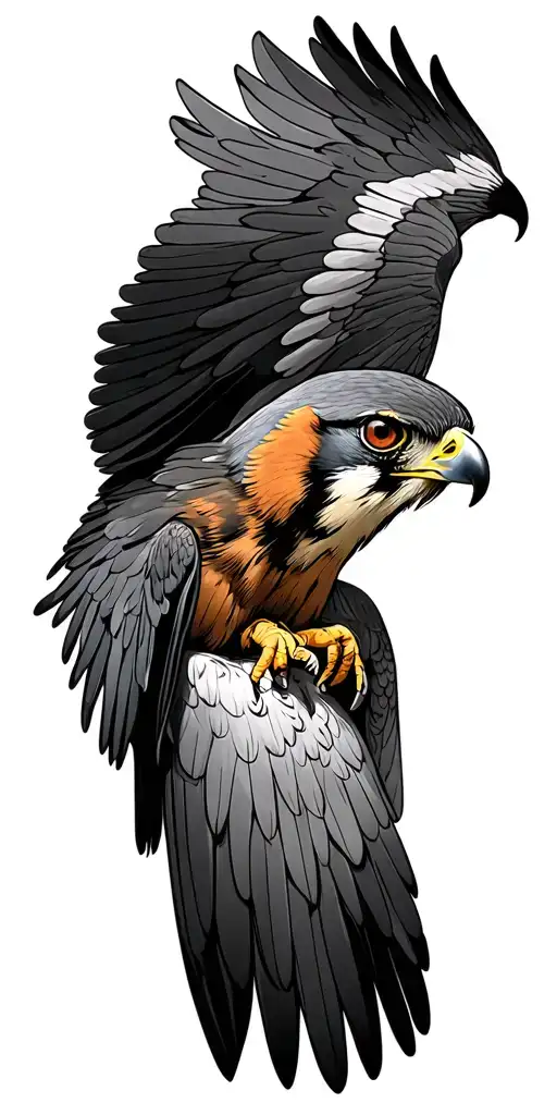 World War 2 Bomber Mixed With Peregrine Falcon