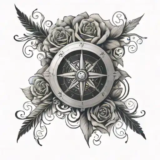 Design A Tattoo Sleeve That Is Goes Well With A Compass And Rose For Your Arm