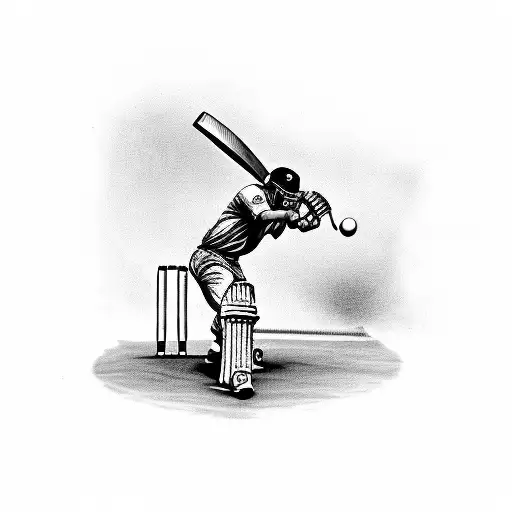 Cricket Player In Action