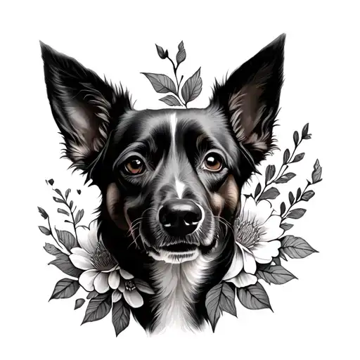 Dog Print Flowers Arrow