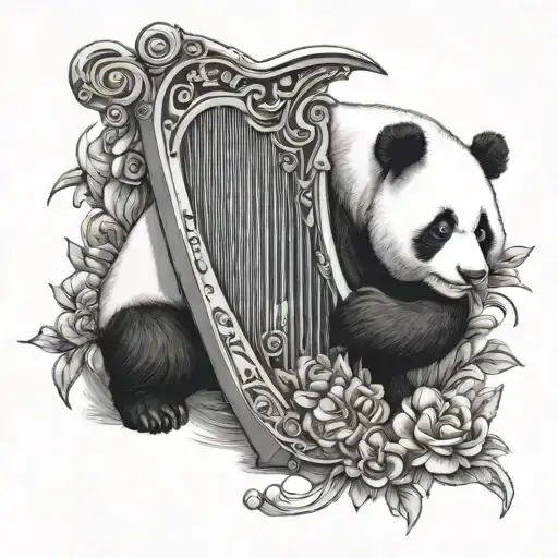 Panda And Harp