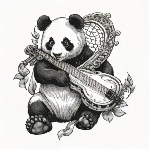 Panda And Irish Harp