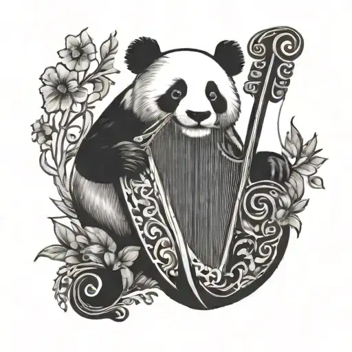 Panda And Irish Harp