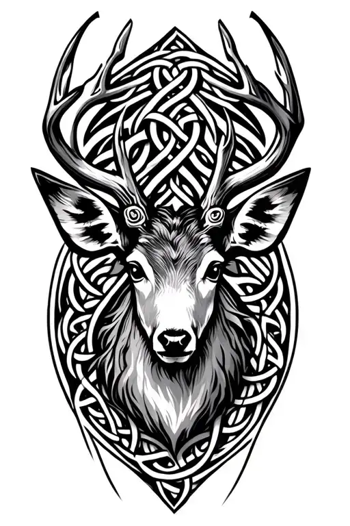 Celtic Deer Head