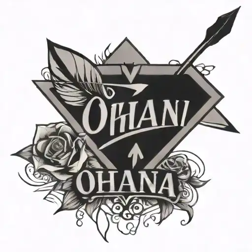 Arrow With The Word Ohana Through It