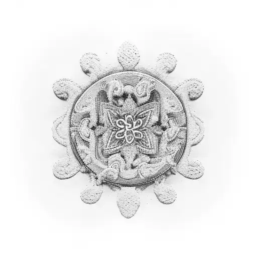 A Keyboard Made Of Beach Sand With Floral Patterns