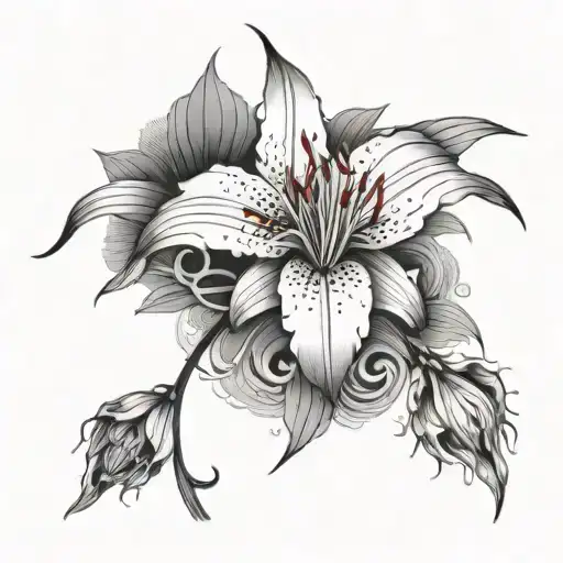 Japenese Red Spider Lilly With A Vine Wrapping