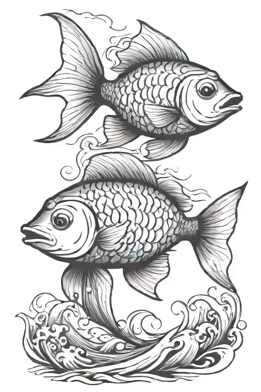 Cute Fish In The Sea Waves