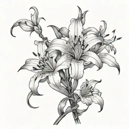 Japenese Red Spider Lilly With A Vine Wrapping Around A Forearm