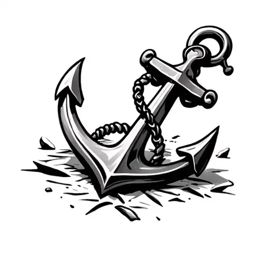 Broken Anchor Laying On The Ground