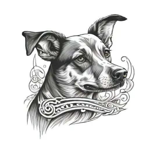 A Tattoo For The Upper Arm For Men With The Theme Dog And Human