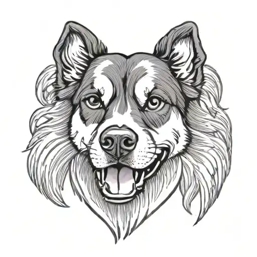 A Tattoo For The Upper Arm For Men With The Theme Dog And Human