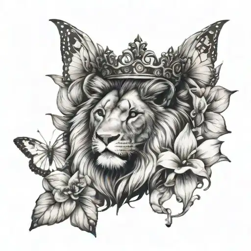 Butterfly Lion Crown Snow Drop And Honey Suckle