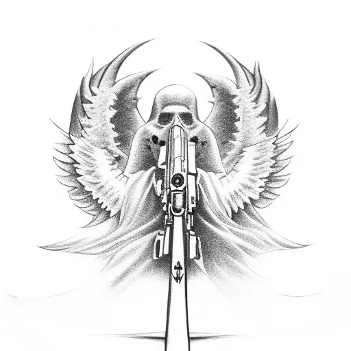Angel With Ak47 Surfing