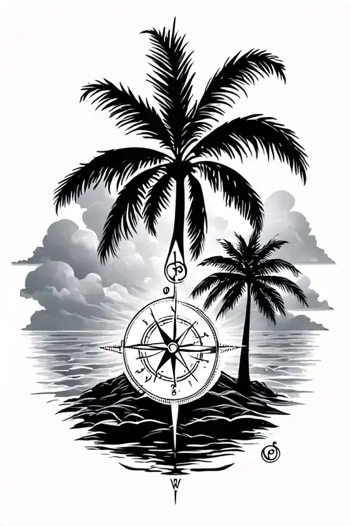 Palm Trees Compass