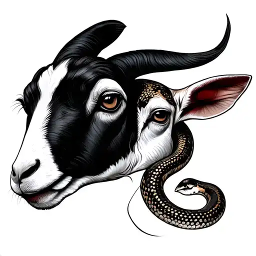 Split Face Lamb And Snake