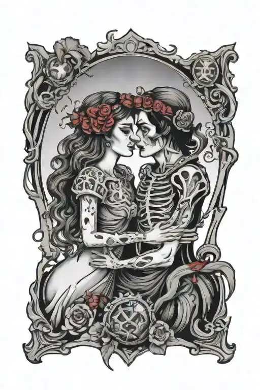 The Lovers Tarot Card With A Gory Style