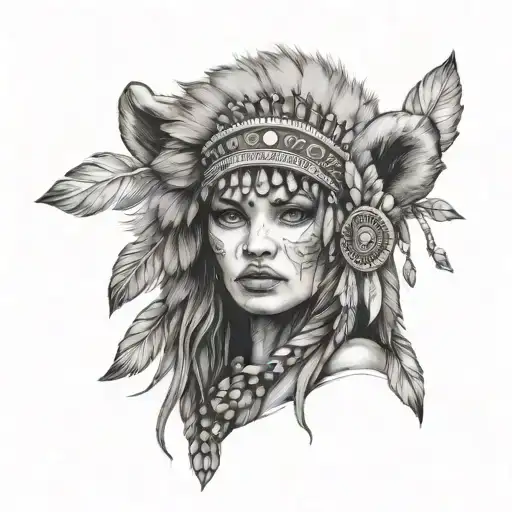Bear Headdress Woman