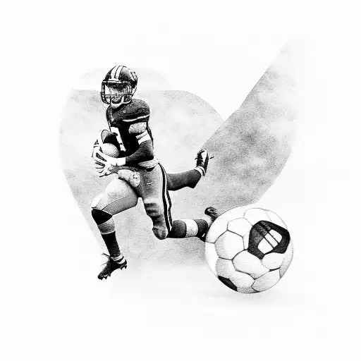 A Football Player Chasing Their Dream Through A Mountainous Landscape