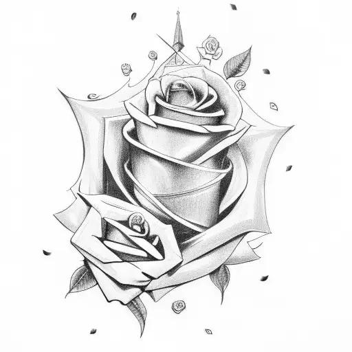 Outer Forearm Rose And Dove And Clock