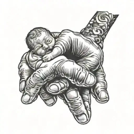 Baby Hands Holding Onto Daddy's Fingers