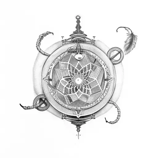 Dreamcatcher With A Libra Scale Inside Of It